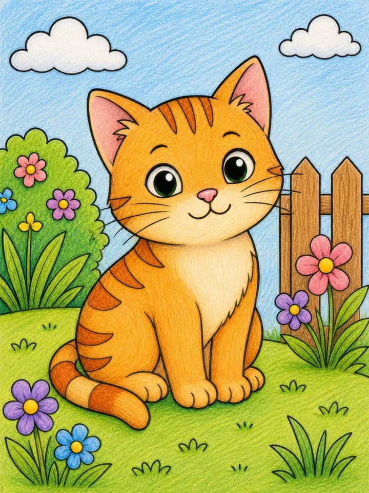 Colored pencil AI Colorizer style sample