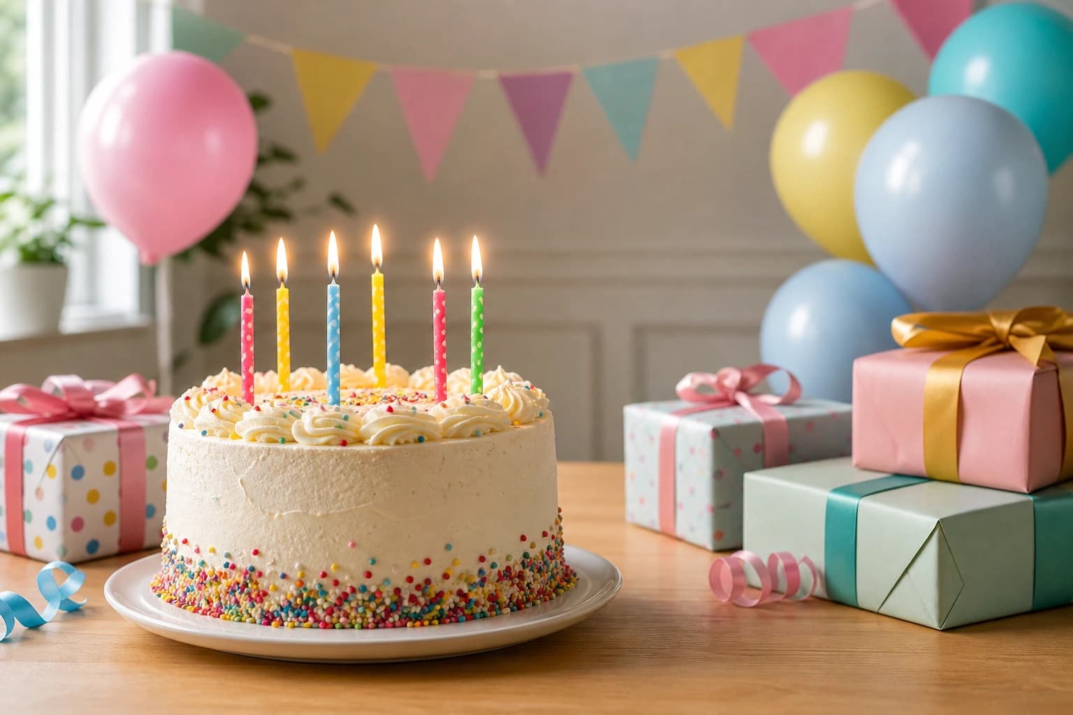 A birthday cake photo uploaded to the photo to coloring page generator
