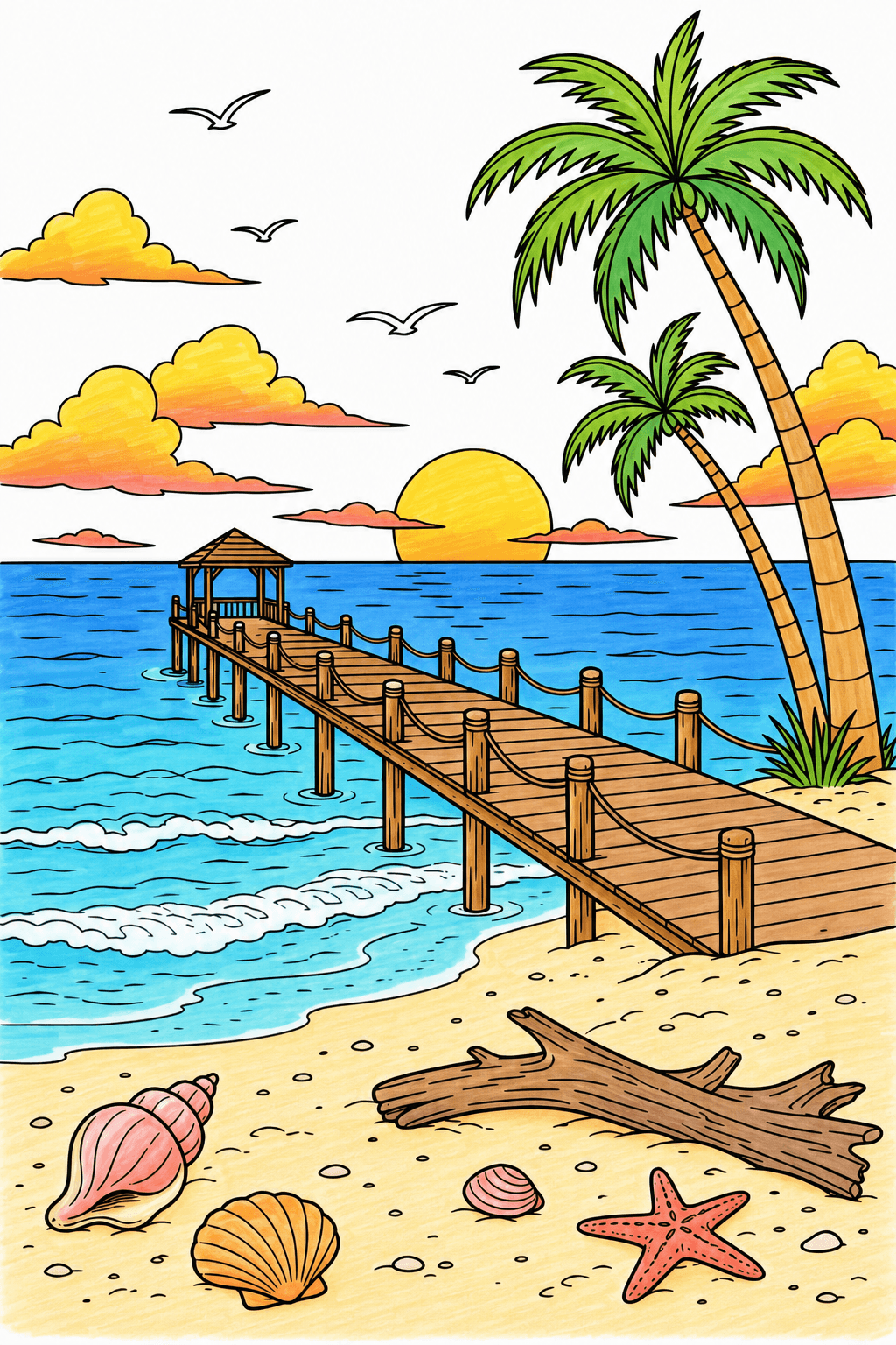 Beach Pier Leading to a Gazebo marker colorized preview