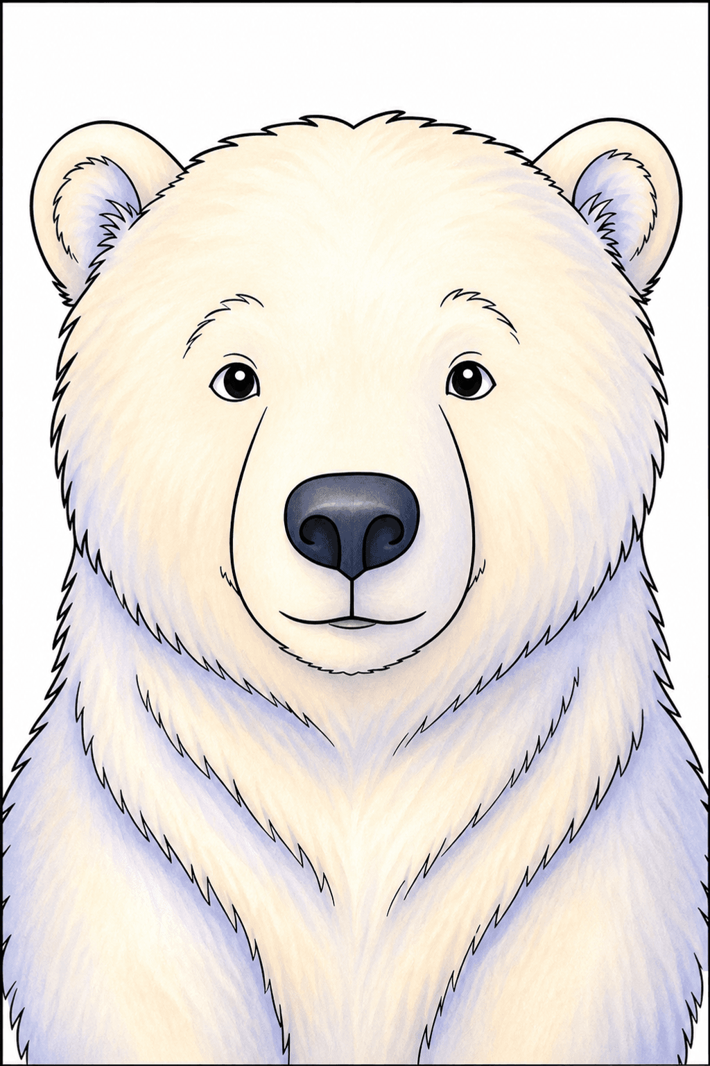 Close-Up Polar Bear Portrait storybook colorized preview
