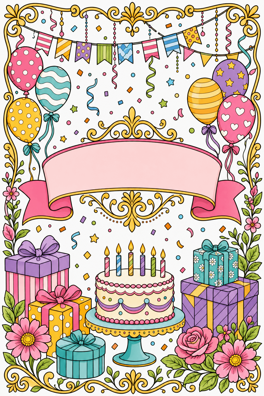 Adult Birthday Decorative Banner clean-digital colorized preview