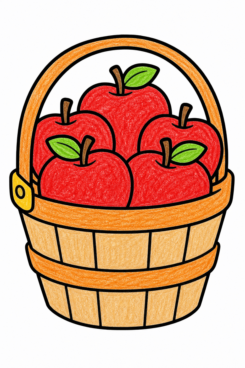 Bold and Easy Bold Easy Apple Basket crayon colorized preview