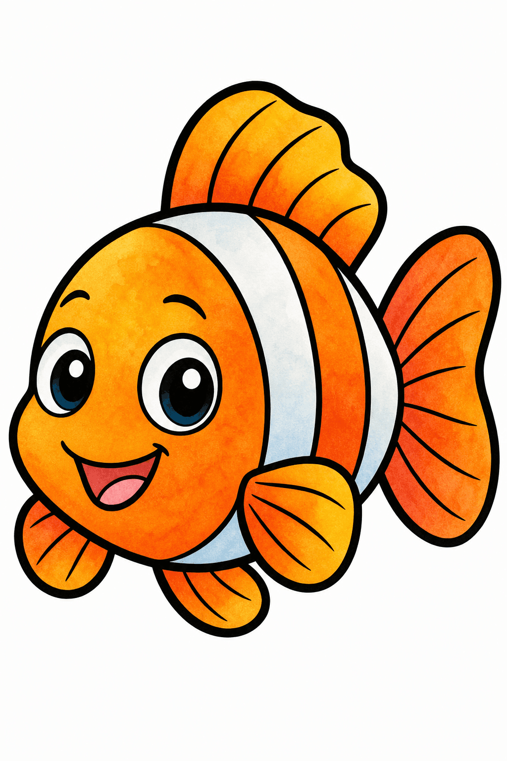 Bold and Easy Bold Easy Fish watercolor colorized preview