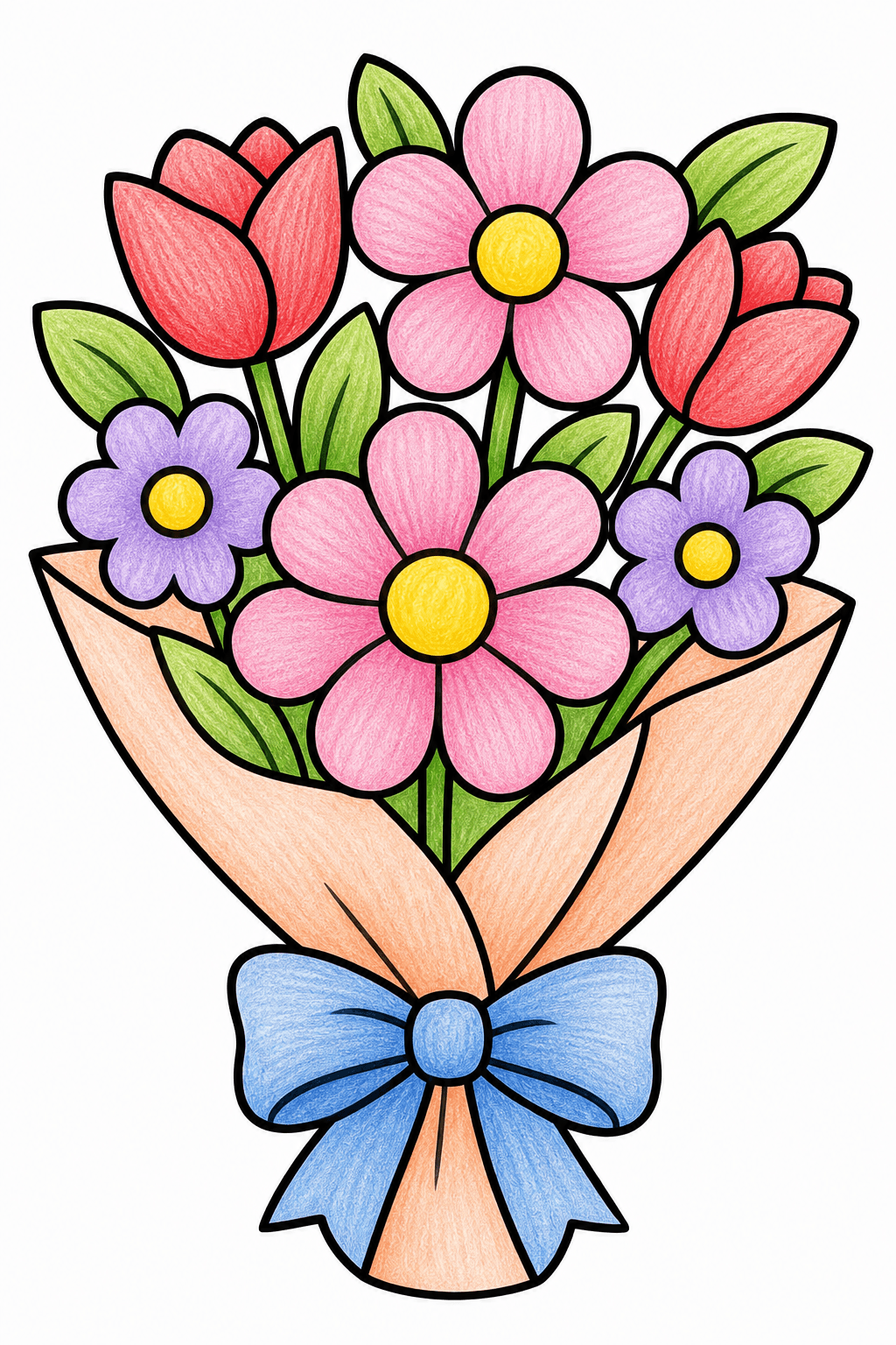 Bold and Easy Bold Easy Flower Bouquet colored-pencil colorized preview