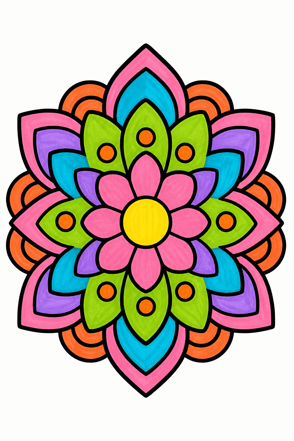 Bold and Easy Bold Easy Mandala marker colorized preview