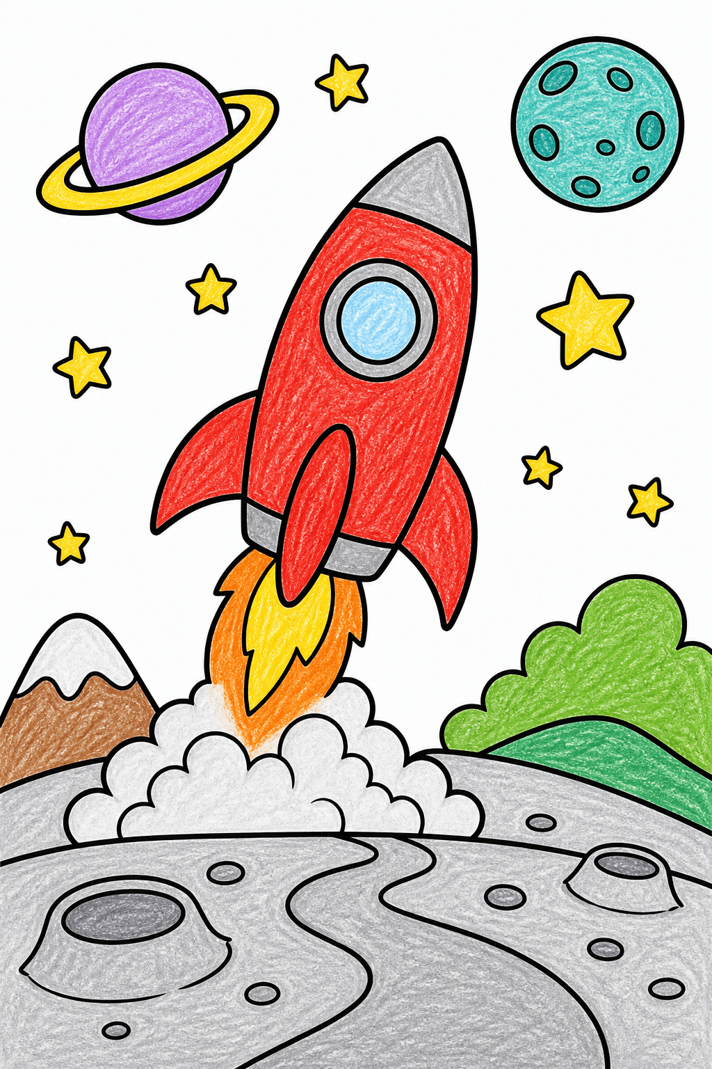 Bold and Easy Bold Easy Rocket crayon colorized preview