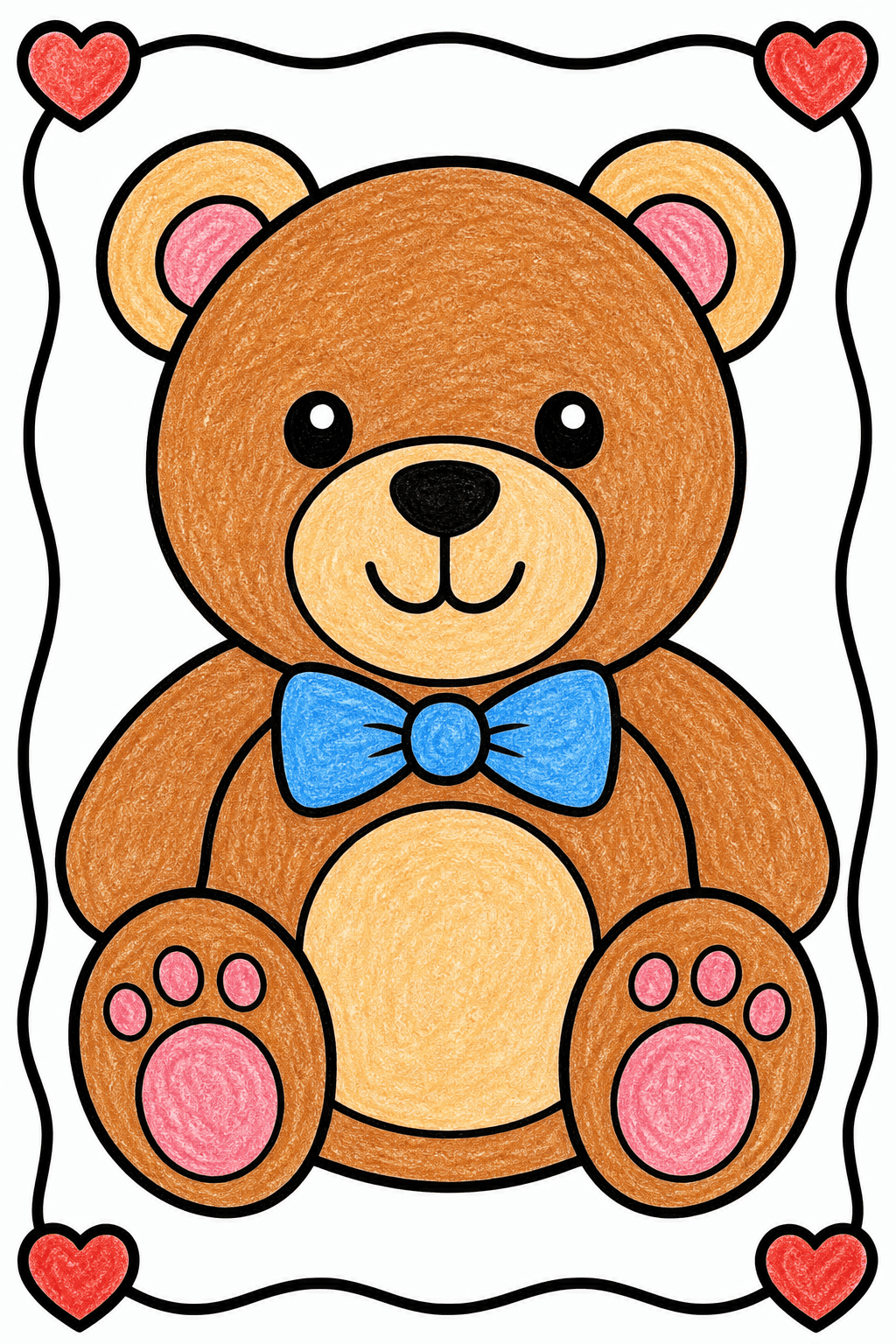 Bold and Easy Bold Easy Teddy Bear crayon colorized preview