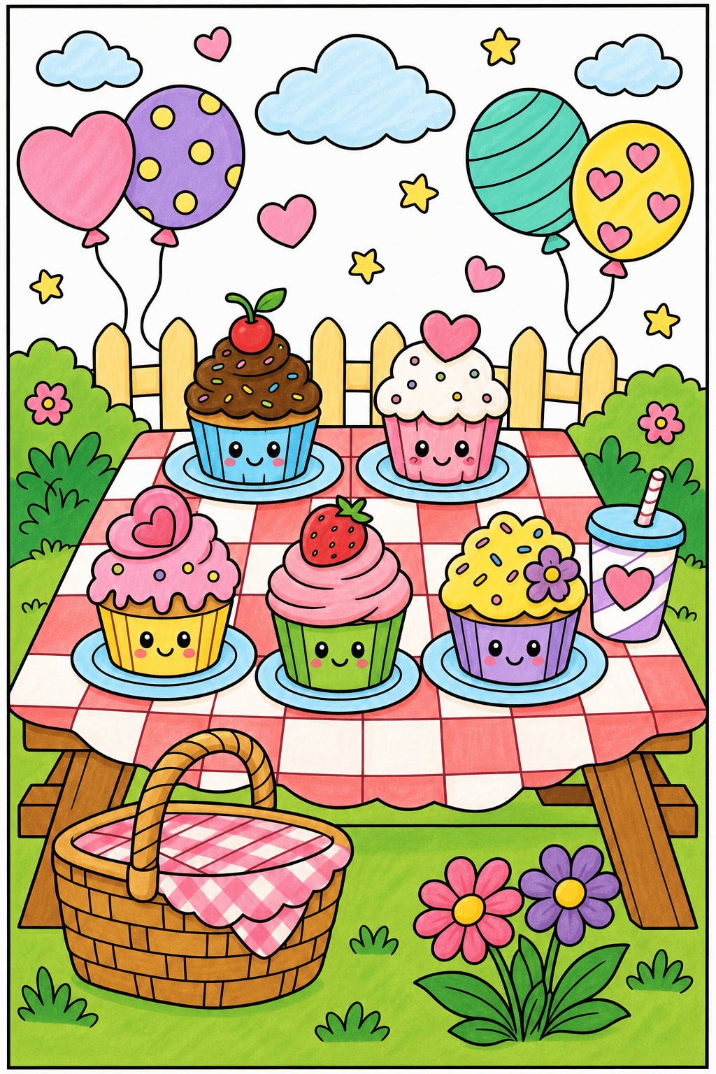 Cupcake Food Cupcake Picnic Table marker colorized preview