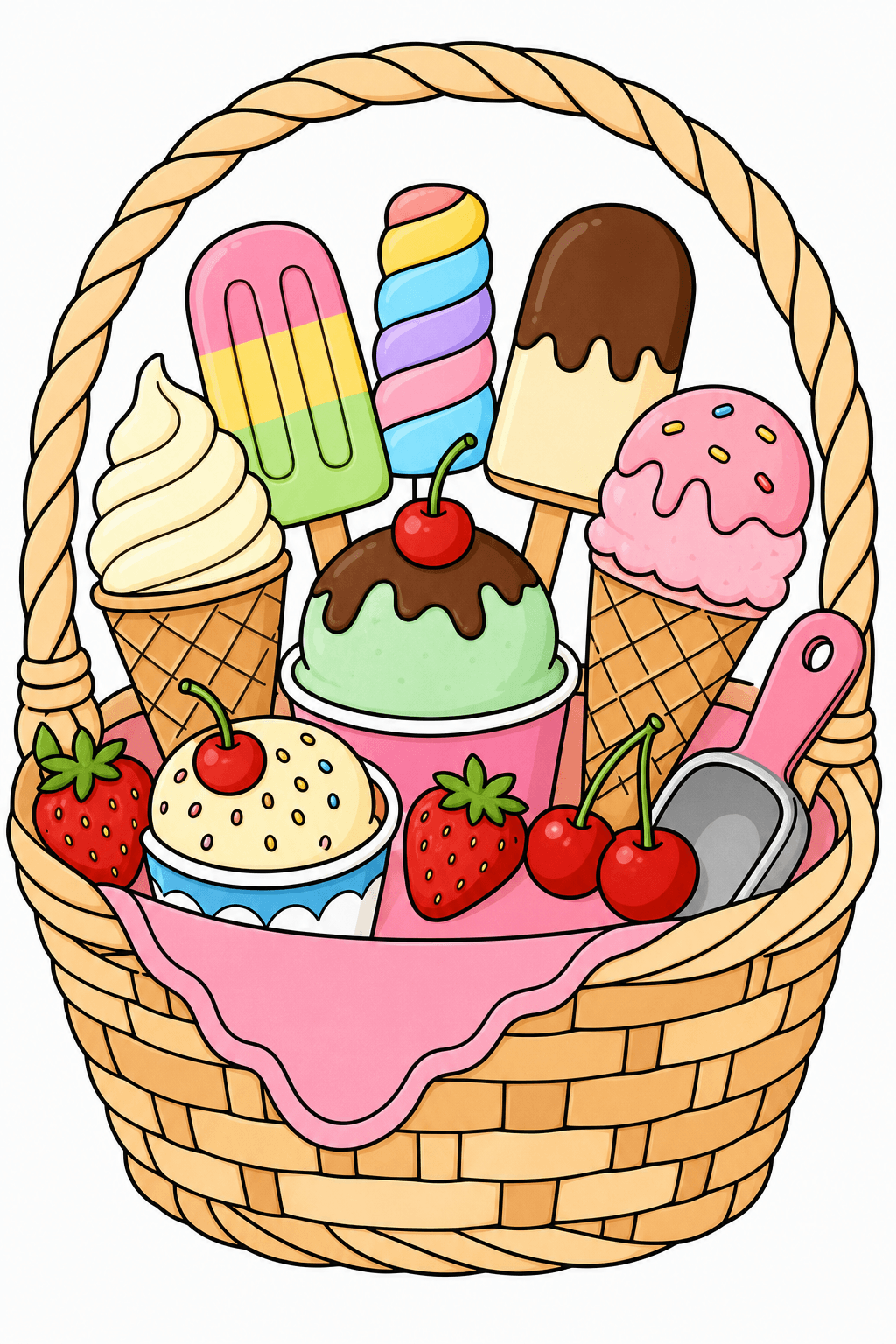 Ice Cream Food Ice Cream Market Basket clean-digital colorized preview