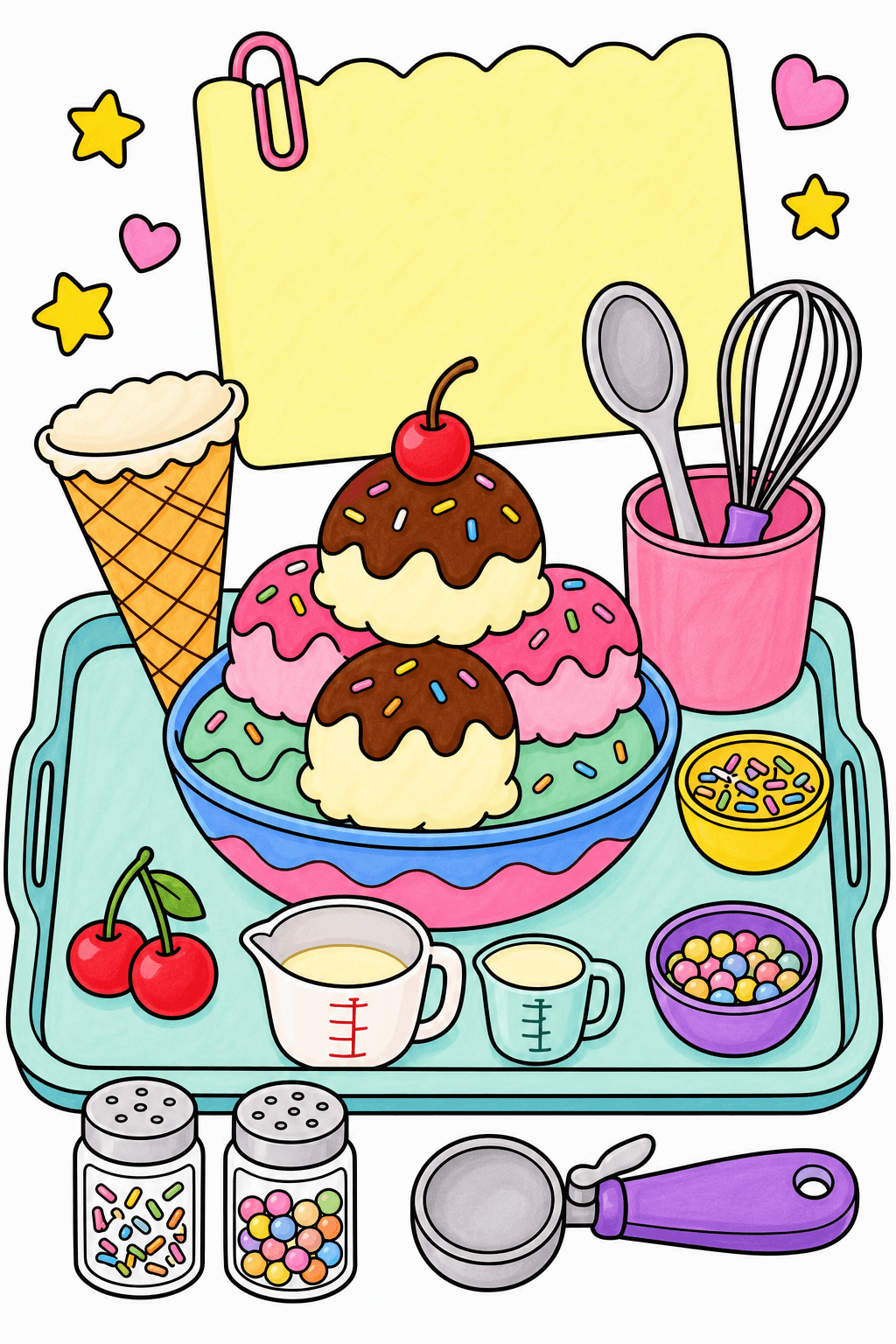 Ice Cream Food Ice Cream Recipe Tray marker colorized preview