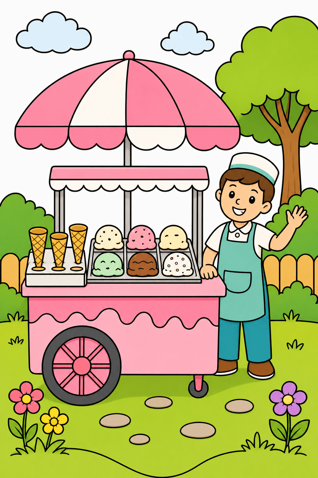 Ice Cream Food Ice Cream Serving Cart clean-digital colorized preview