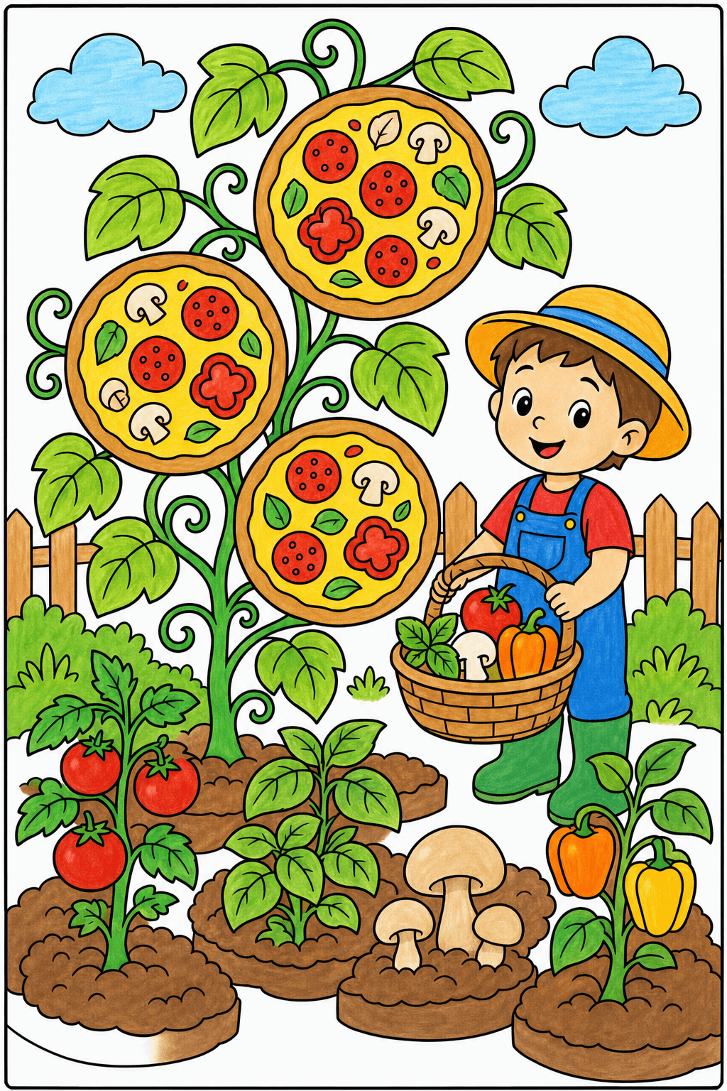 Pizza Food Pizza Garden Harvest marker colorized preview