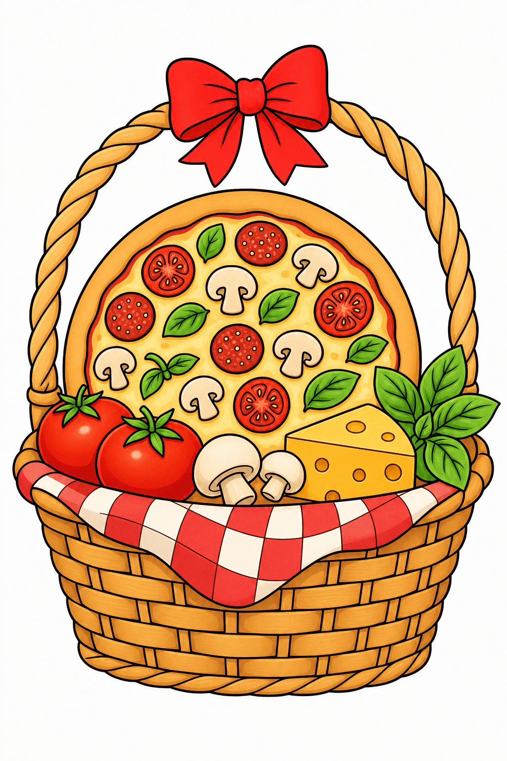 Pizza Food Pizza Market Basket clean-digital colorized preview