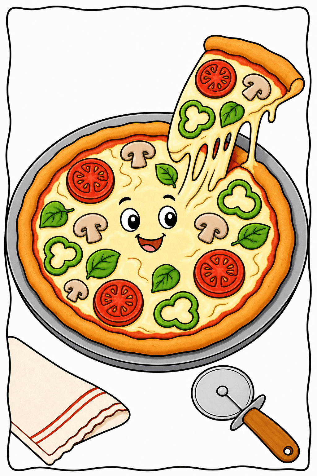 Pizza Food Pizza Simple Ingredient Set clean-digital colorized preview