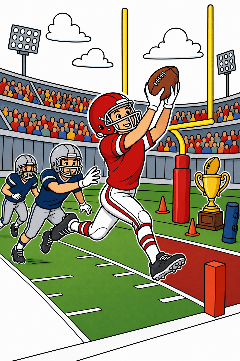 American Football Touchdown Catch clean-digital colorized preview