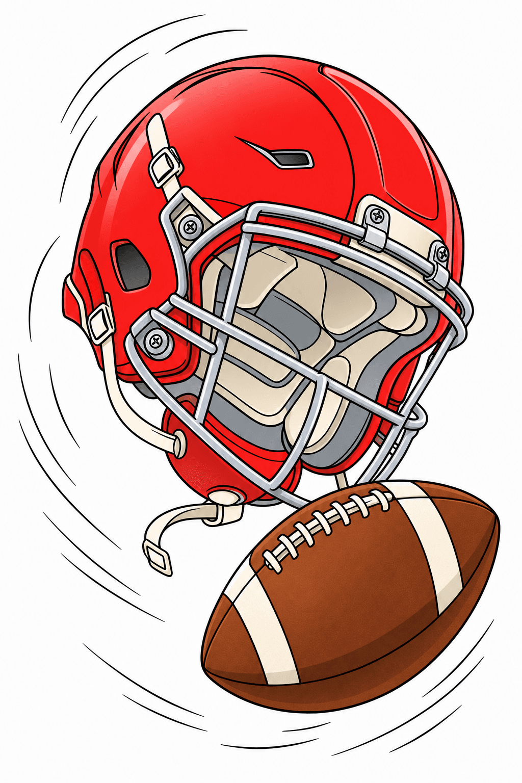 Tilting Football Helmet with a Ball clean-digital colorized preview