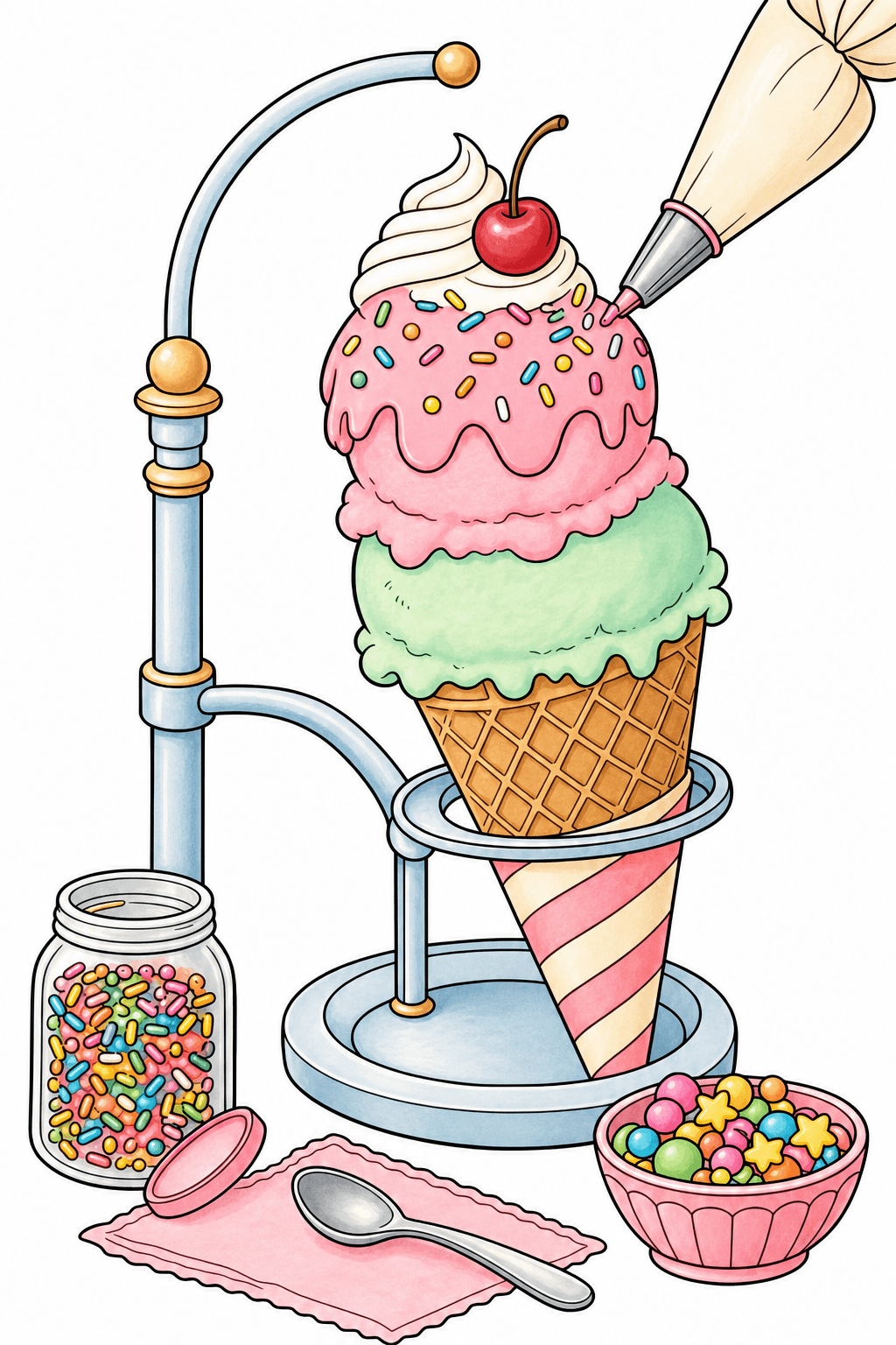 Ice Cream Cone Decorating Station storybook colorized preview