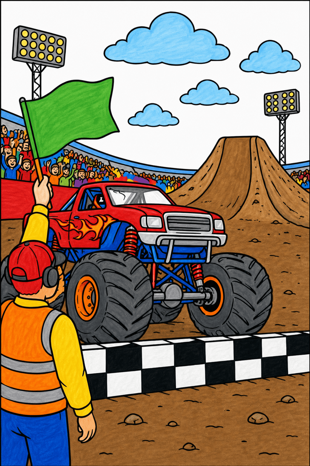 Monster Truck Ready for the Jump Ramp marker colorized preview