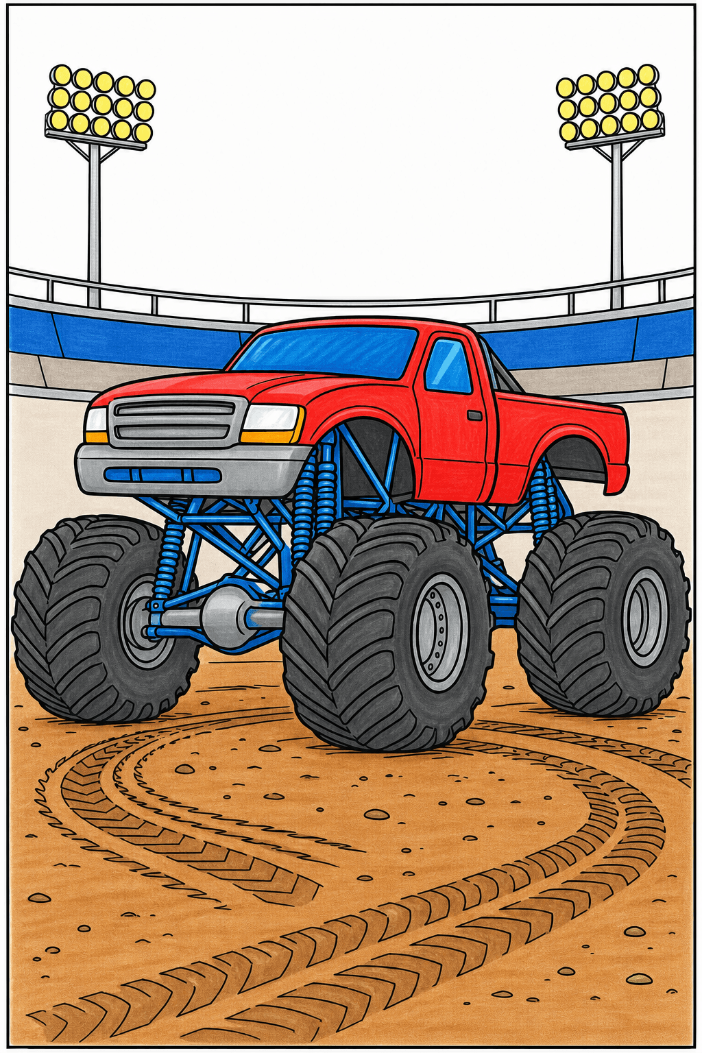 Monster Truck Under Stadium Lights marker colorized preview