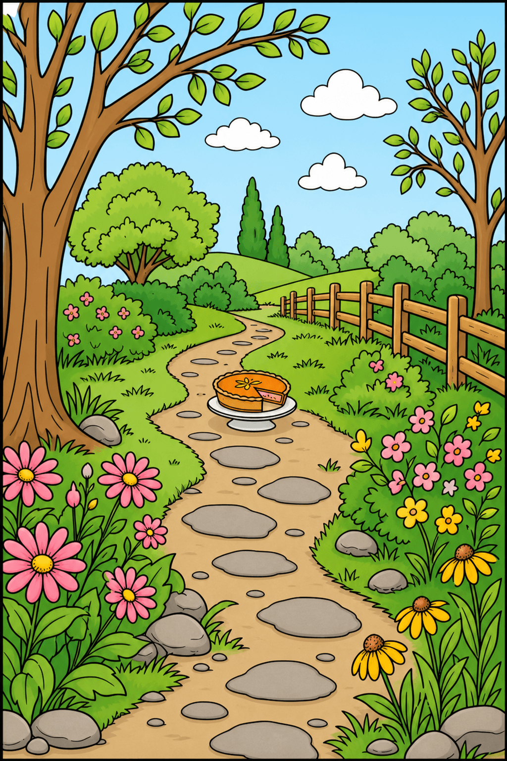Pumpkin Pie Along a Winding Garden Path clean-digital colorized preview