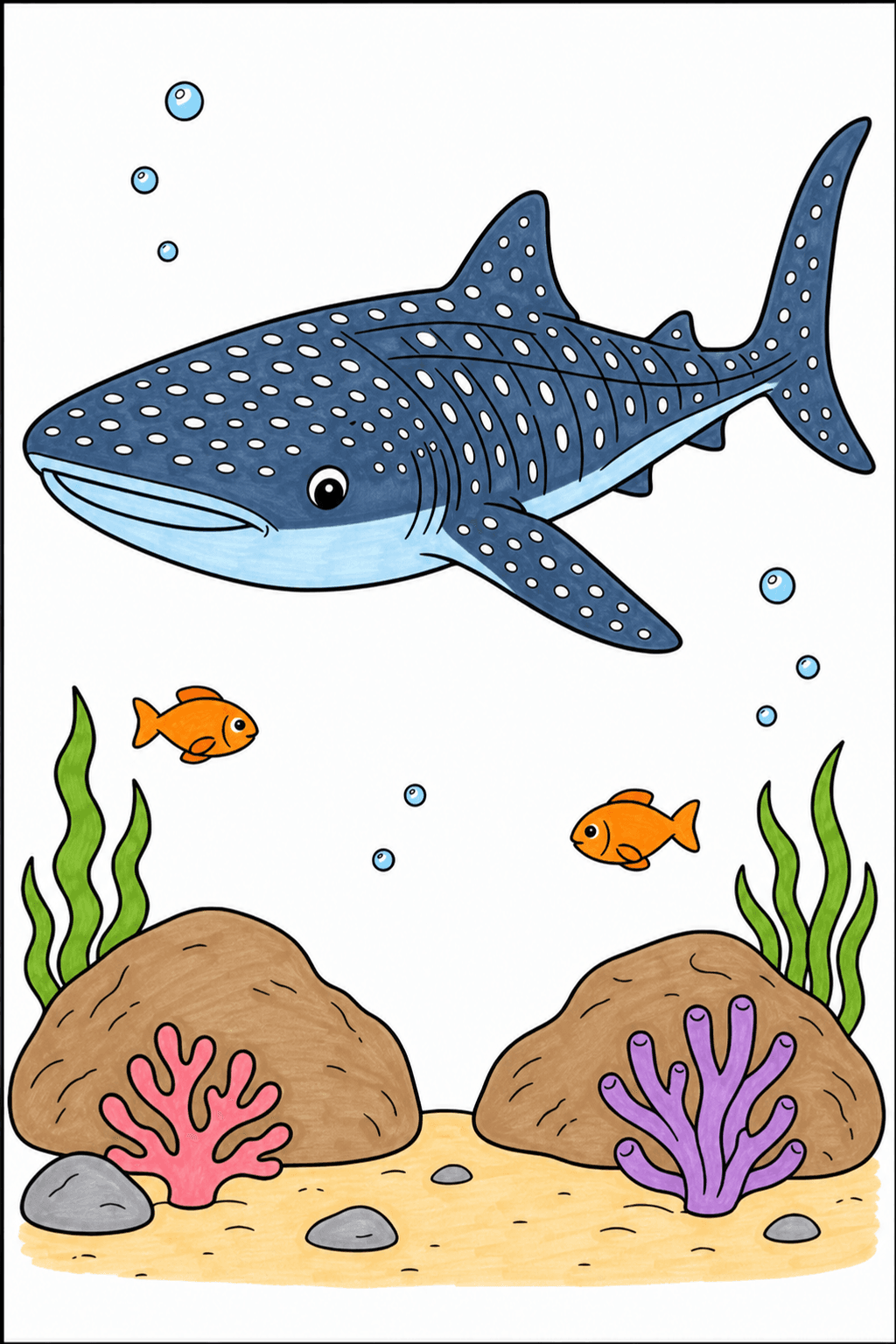 Whale Shark Gliding Above an Underwater Reef marker colorized preview