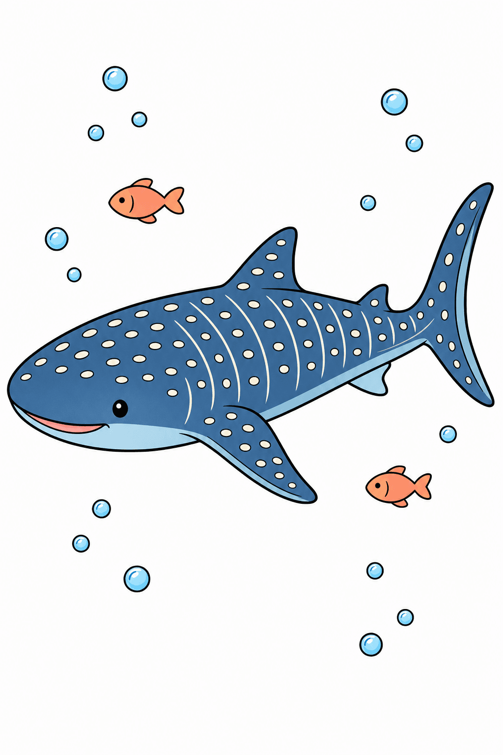 Spotted Whale Shark in Side Profile clean-digital colorized preview