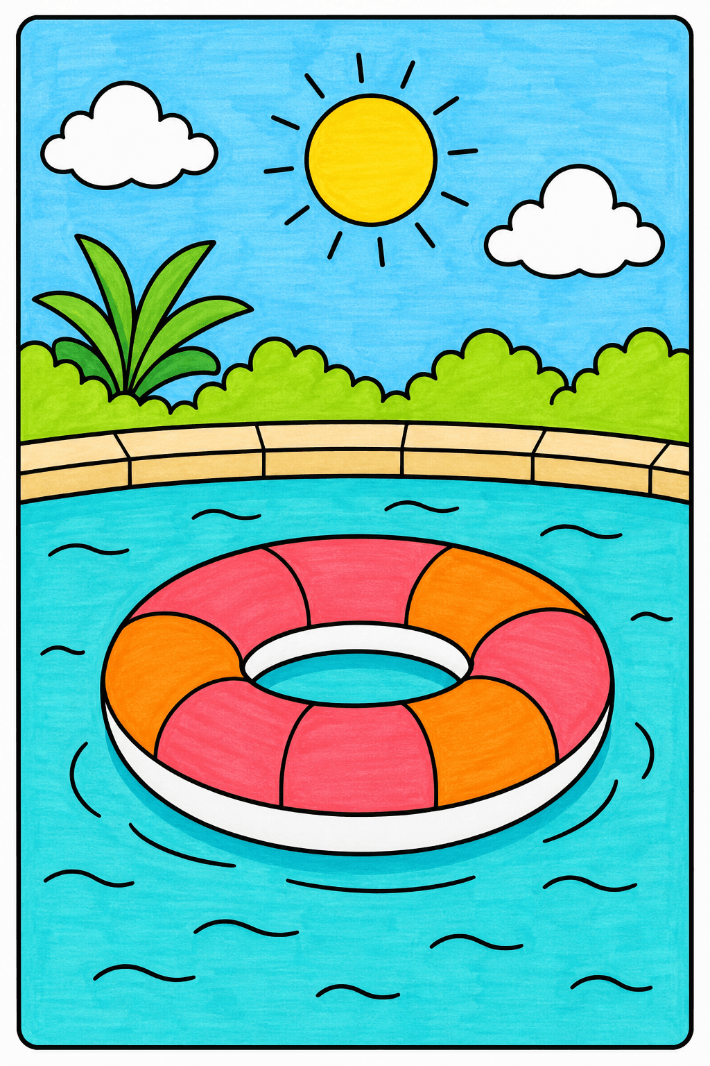 Easy Summer Simple Pool Float marker colorized preview