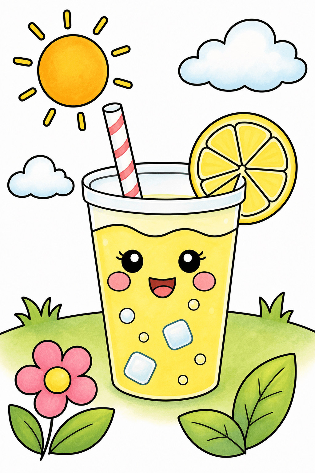 Preschool Summer Lemonade Cup storybook colorized preview