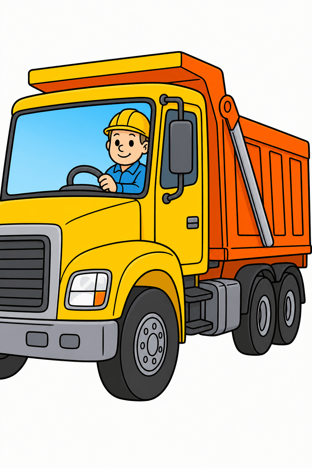 Dump Truck Driver Cab Close-Up clean-digital colorized preview