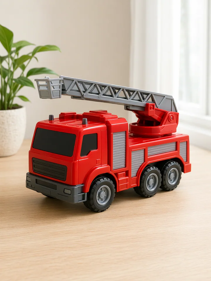 Red toy truck source photo